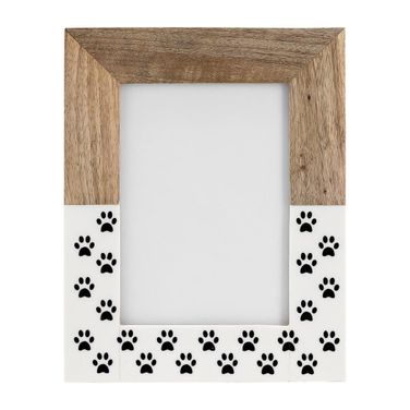 Wood 5 x 7 Dog-Paws Photo Frame In White