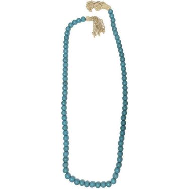 Wood 84 Inch Beaded Garland In Turquoise