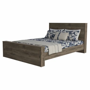 Wood Full Bed Frame In Dark Brown