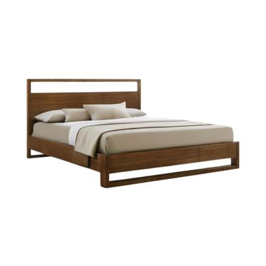 Wood King Bed Frame In Brown