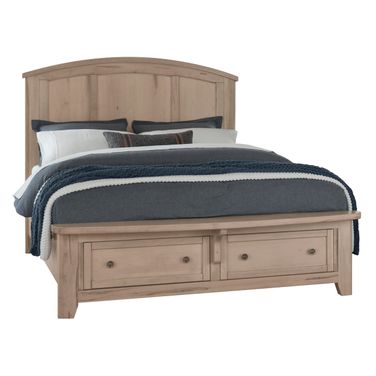 Woodbridge King Arch Bed With Storage Footboard In Clear Maple