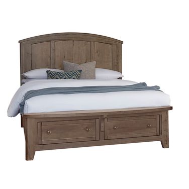 Woodbridge King Arch Bed With Storage Footboard In Dark Cashmere