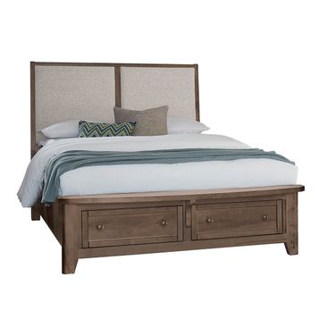 Woodbridge King Upholstered Bed With Storage In Dark Cashmere and Grey