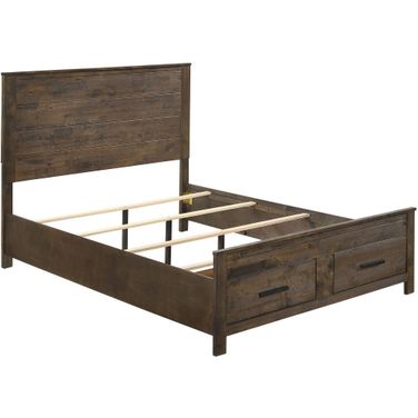 Woodmont California King Storage Bed Rustic Golden Brown