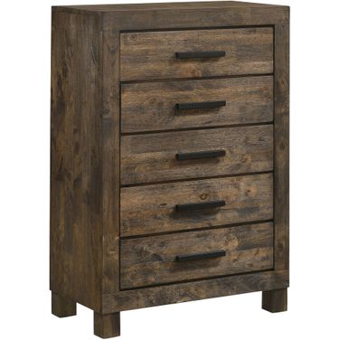Woodmont 5-drawer Chest Rustic Golden Brown