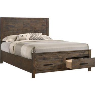 Woodmont Queen Storage Bed Rustic Golden Brown