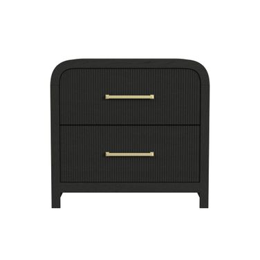 Woodridge 2-Drawer Nightstand with USB In Black and Grain