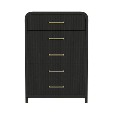 Woodridge 5-Drawer Chest In Black and Grain