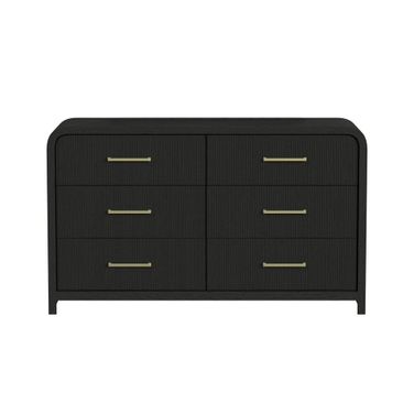 Woodridge 6-Drawer Dresser In Black and Grain