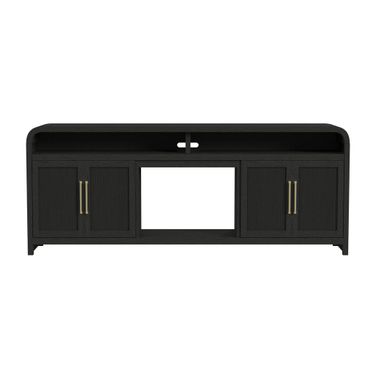 Woodridge 82 Inch TV Console without Fireplace Insert In Black and Grain