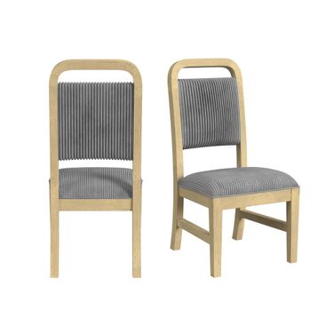 Woodridge Dining Side Chair Set of 2 In Grey and Natural