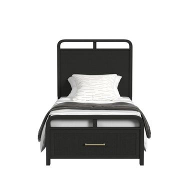 Woodridge Twin Storage Bed In Black and Grain