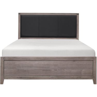 Woodrow Black Queen Upholstered Panel Bed