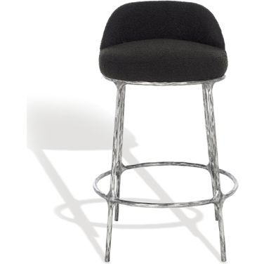 Woodsen Boucle Counter Stool In Black