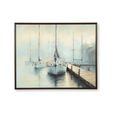 Worthney Wall Art In Blue/White/Brown