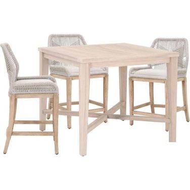 Woven Gray Carmel Outdoor 42inch Square Counter Height Dining Room Set