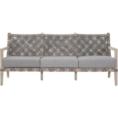 Woven Costa Outdoor 77 Inch Sofa In Dove and Grey