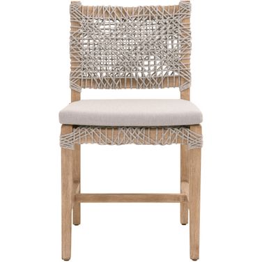 Woven Costa Dining Chair Set of 2 In Pumice and Natural Gray