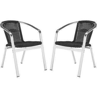 Wrangell Black Indoor/Outdoor Stacking Armchair Set of 2