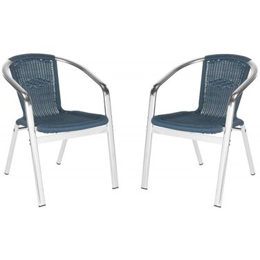 Wrangell Teal Indoor/Outdoor Stacking Arm Chair Set of 2 FOX5207A