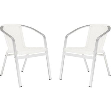 Wrangell White Indoor/Outdoor Stacking Armchair Set of 2