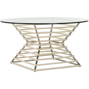 Wrapped Cocktail Table In Silver and Brown