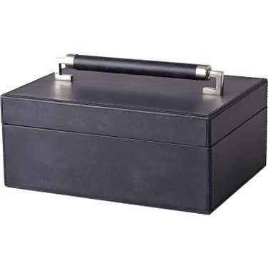Wrapped Leather Handle Box In Blue Wash