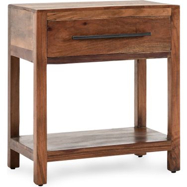 Wren 1 Drawer Accent Table In Natural Brown