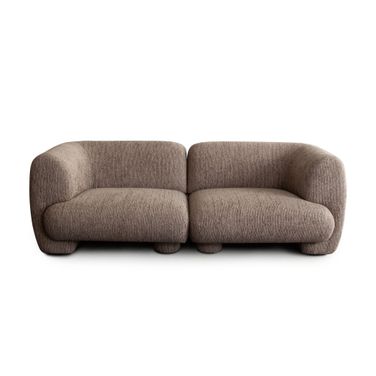 Wren 2PC Modular Sofa In Bark Polyester Fabric