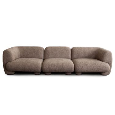 Wren 3PC Modular Sofa In Bark Polyester Fabric