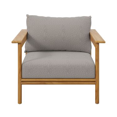 Wren Outdoor Patio Teak Wood Armchair In Natural and Driftwood