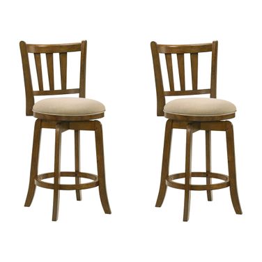 Wren Swivel Counter Height Bar Stool Set of 2 In Sepia Brown and Light Scone