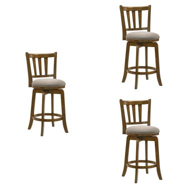 Wren Swivel Counter Height Bar Stool Set of 3 In Sepia Brown and Static Gray