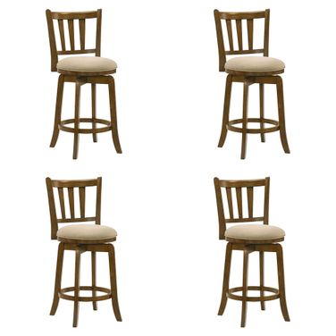 Wren Swivel Counter Height Bar Stool Set of 4 In Sepia Brown and Light Scone