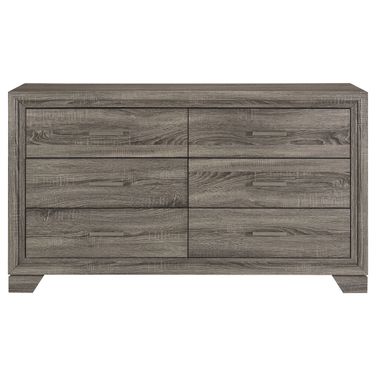 Wright 6-Drawer Dresser Cabinet In Brown Oak