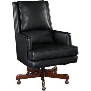 EC Wright Black Leather Executive Swivel Tilt Chair
