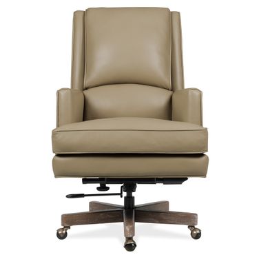 Wright Executive Leather Swivel Tilt Chair In Beige