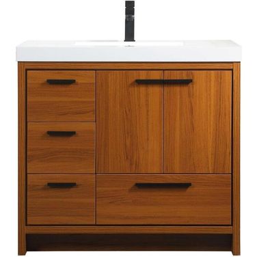 Wyatt 36 Inch Single Bathroom Vanity In Teak