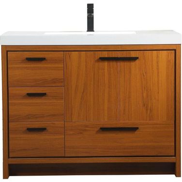 Wyatt 42 Inch Single Bathroom Vanity In Teak