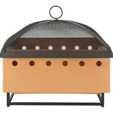 Wyatt Copper and Black Square Fire Pit