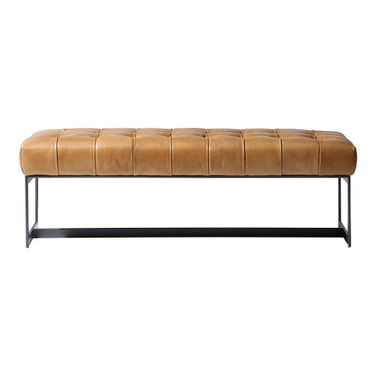Wyatt Tan Leather Bench