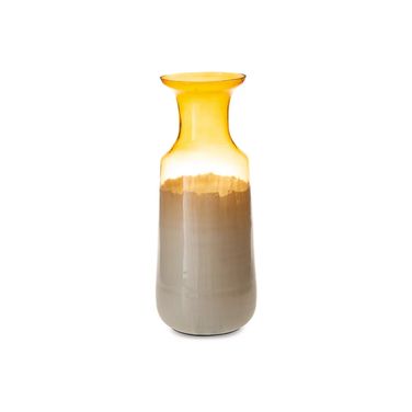 Wynburg 17 Inch Vase In White and Amber