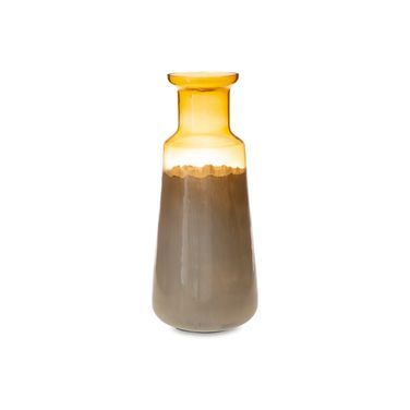 Wynburg 19 Inch Vase In White and Amber