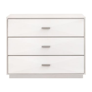 Wynn 3-Drawer Nightstand In Pearl Shagreen