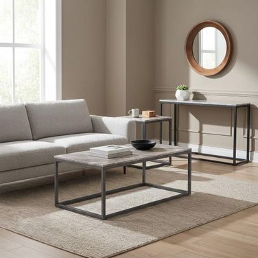 Wynn Occasional Table Set In Grey Marble
