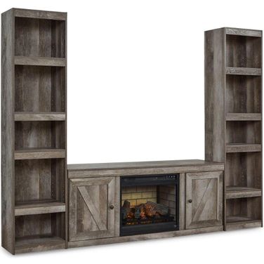 Wynnlow Gray Entertainment Center with Electric Fireplace