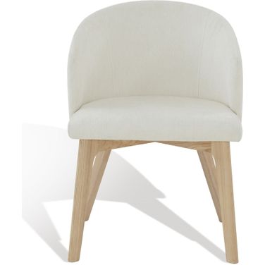 Wynonna Linen Dining Chair In Ivory and Natural