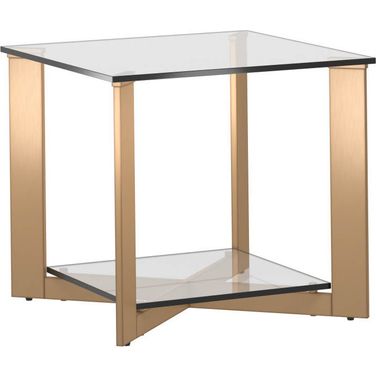 x avier End Table In Antique Brass