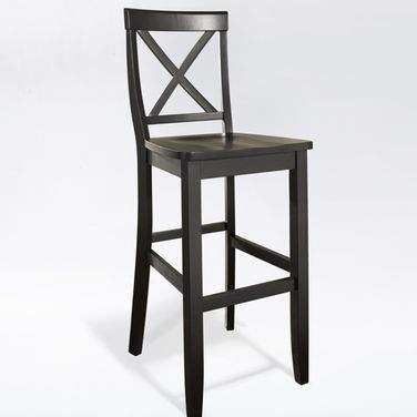 X-Back 2-Piece Barstool Set In Black