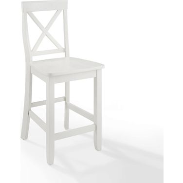X-Back 2-Piece Counter Height Barstool Set In White